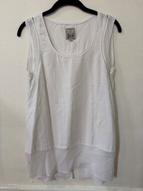 Go by GoSilk Sleeveless White Silk Top